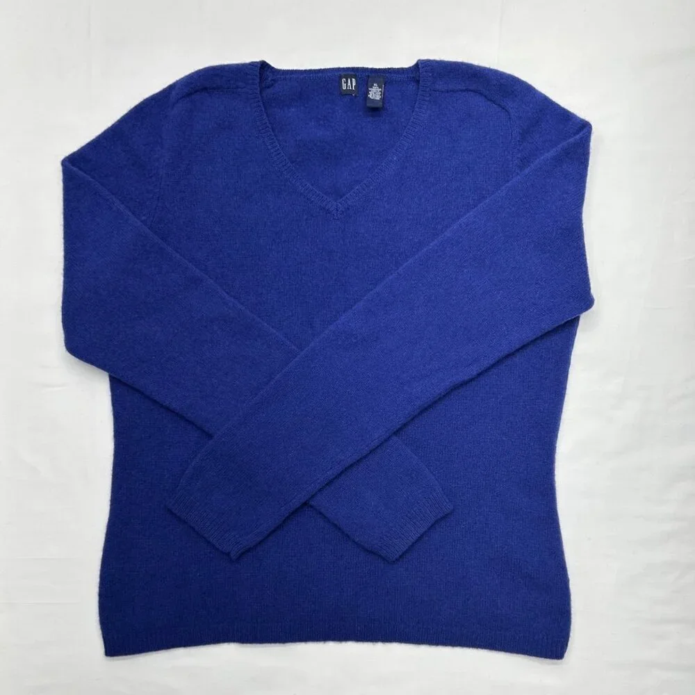 Lambswool Women's Sweater By Gap XL Dark Purple V-Neck